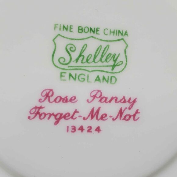 Shelley Teacup and Saucer Rose Pansy Forget-Me-Not Vintage - Picture 7 of 9